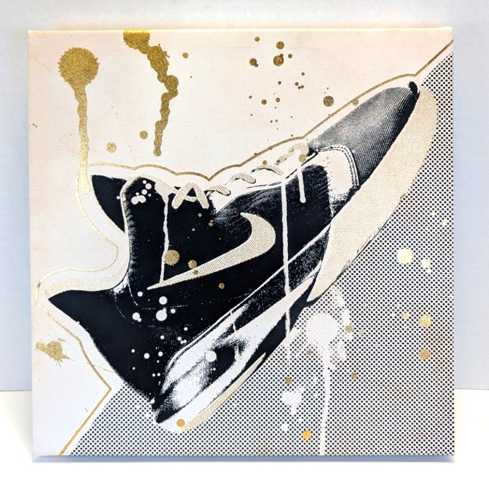 Black & Gold Nike Sneaker Wall Art Canvas Print